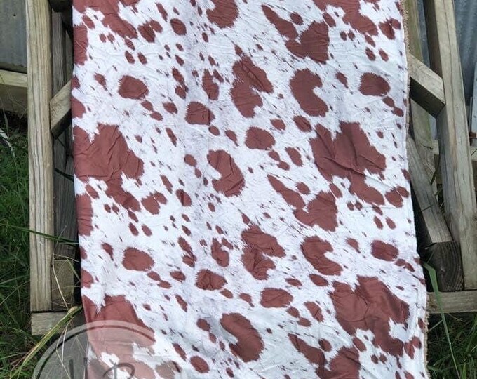 Brown Cow Print Blanket Cow Print Blanket Cow Blanket Brown Etsy