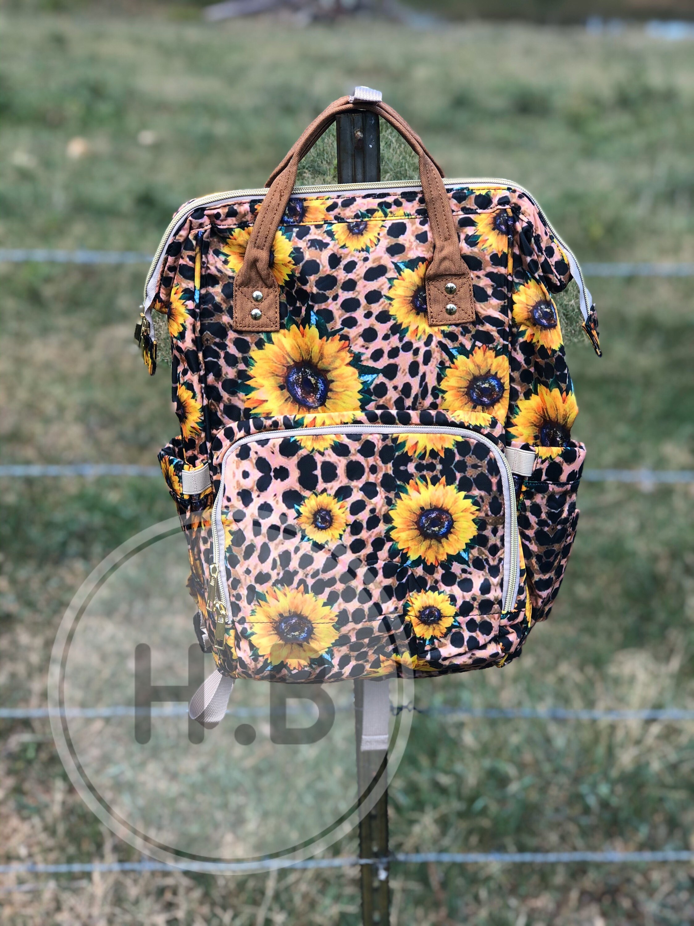 sunflower diaper backpack