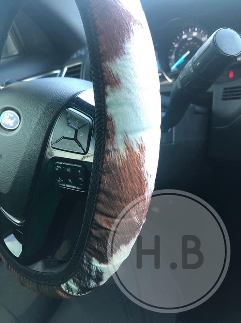 Brown Cow Print Steering Wheel Cover Cow Print Wheel Cover | Etsy