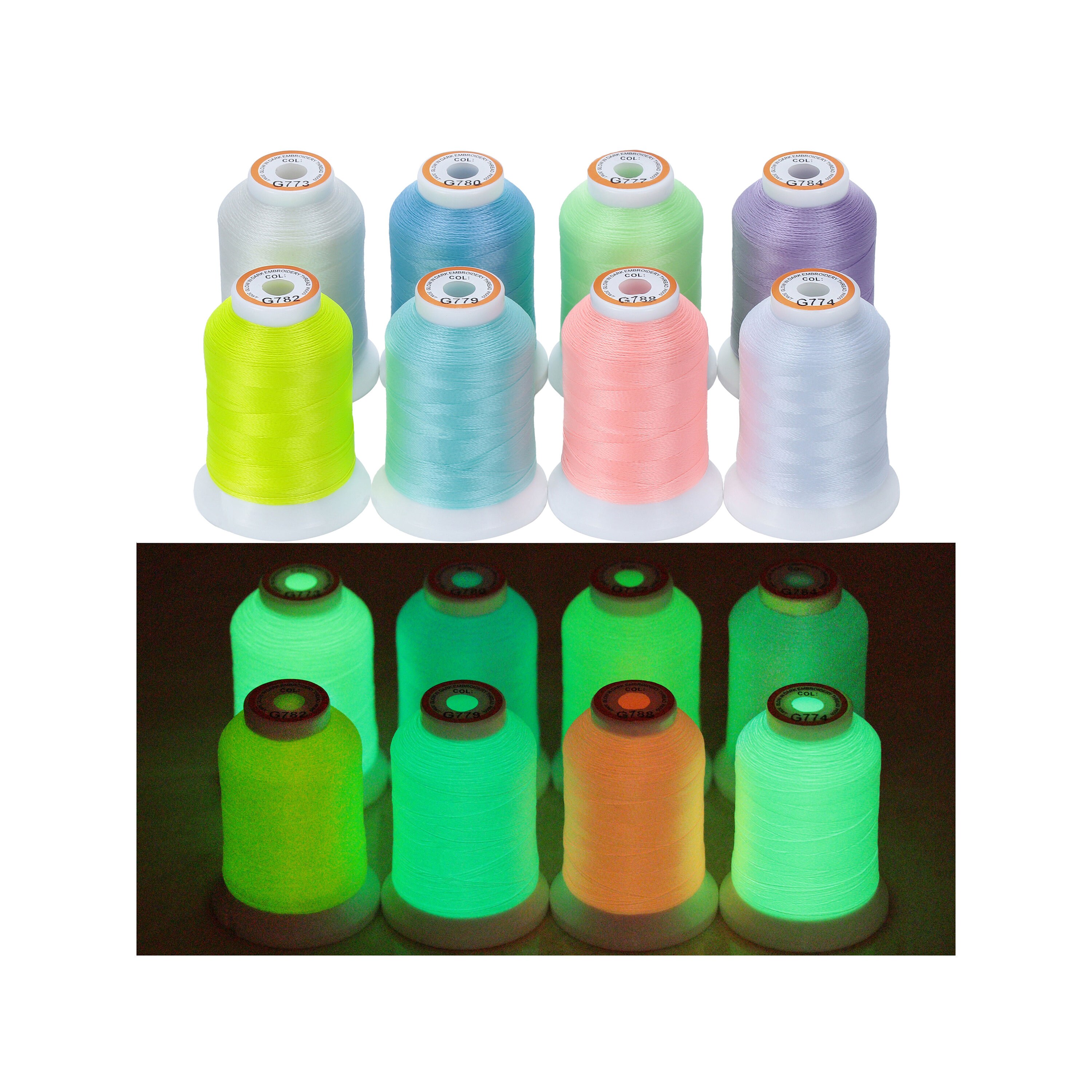 Healifty 5pcs Glow in The Dark Sewing Thread Embroidery Thread Luminous Thread for Cross-Stitch Bag Sewing Craft 