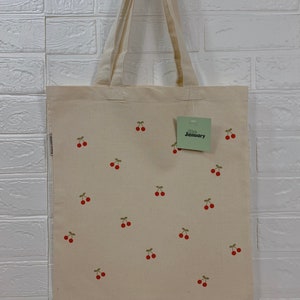 Cherry Tote, Graphic Canvas Tote, Fruit Tote, Cute Cherries Tote - Etsy