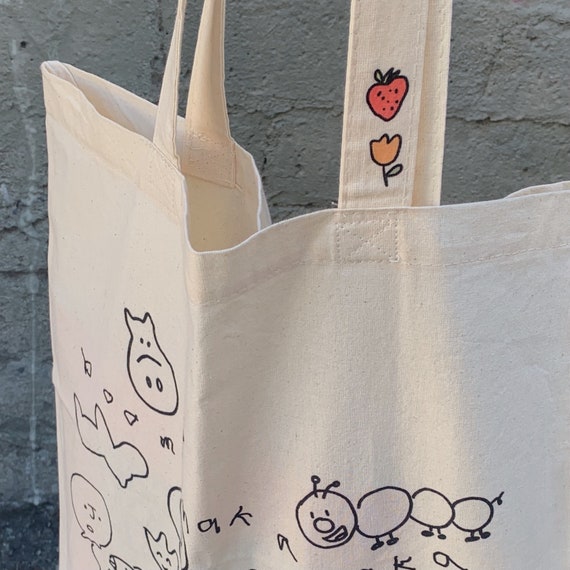 Square canvas tote hotsell