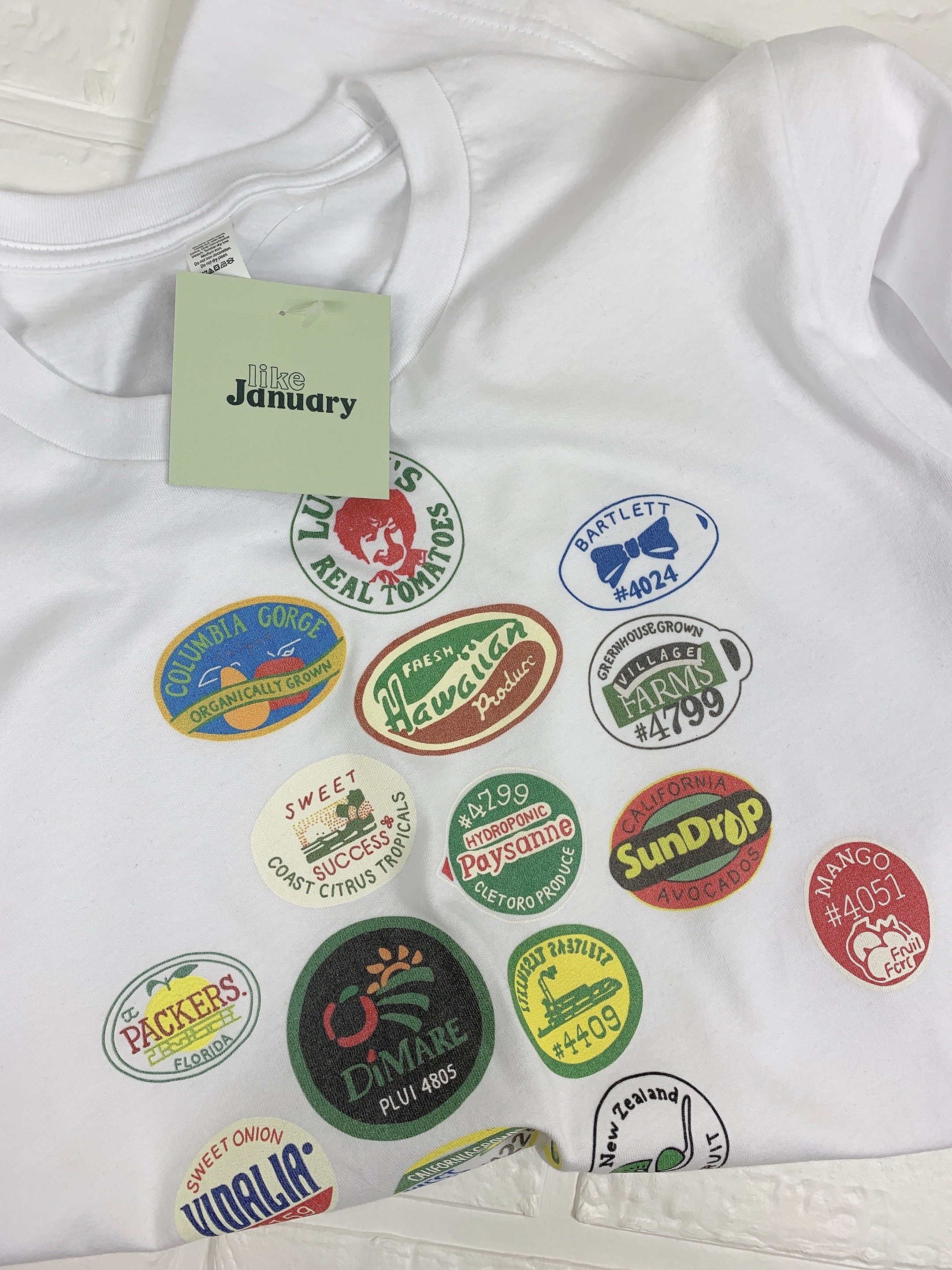 Fruit Sticker T-shirt Graphic Tee Fruit 