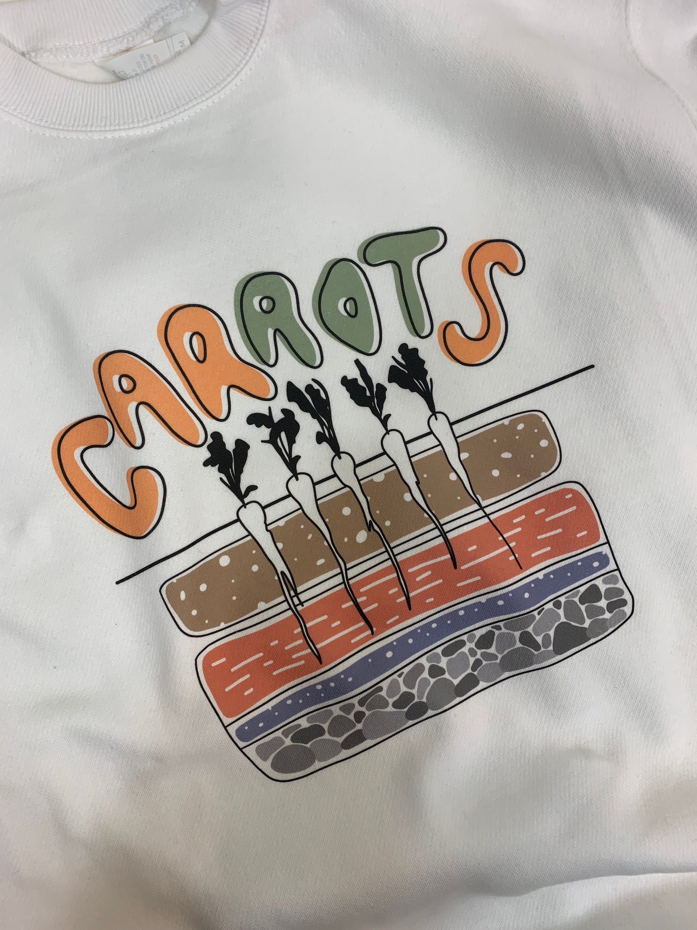 carrots sweatshirt, fruit and veggie crewneck sweater, minimalist crewneck sweater, white sweatshirt, graphic sweatshirt, unisex sweatshirt
