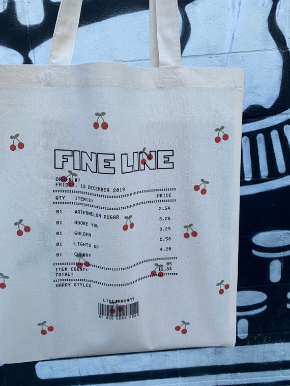 Fine Line Receipt Tote, Harry Styles Tote, Fine Line Merch, Song