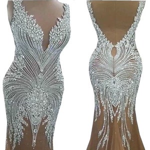 back and front Rhinestone Applique. Dress Quliting Applique. Wedding Dress Rhinestone Applique.Gown Dress Rhinestone Applique Sewing 3399