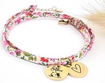 Bracelet personnalisé liberty, bijou personnalisé enfant, cadeau anniversaire personnalisé, Cadeau tata