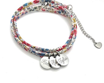 Personalized 3-wrap bracelet, personalized jewelry, women&#39;s bracelet, personalized birthday gift, godmother gift