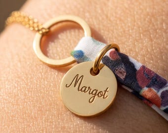 Personalized women's bracelet in Liberty cord, personalized Christmas gift, women's bracelet