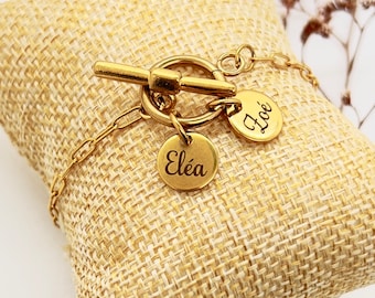 Personalisiertes Armband, personalisierter Schmuck, Muttertagsgeschenk, Knebelarmband, Damenarmband, Geburtstagsgeschenk, Tante-Geschenk