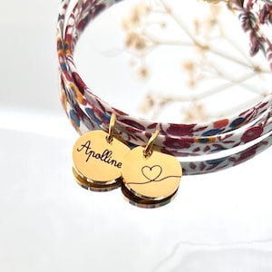 Personalized Liberty print bracelet, personalized gift, women's bracelet, birthday gift, personalized gift for godmother, personalized jewelry