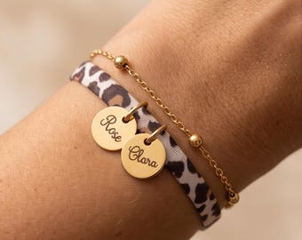 Customizable double-row leopard print bracelet, women's jewelry, personalized birthday gift, Christmas gift for women