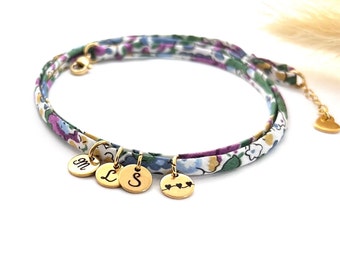 Personalized liberty cord bracelet, personalized birthday gift, birth gift, women's bracelet, sister gift, child bracelet