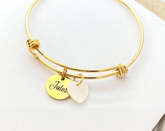 Personalized bangle, personalized gift, gold or silver women's bracelet, personalized bangle,