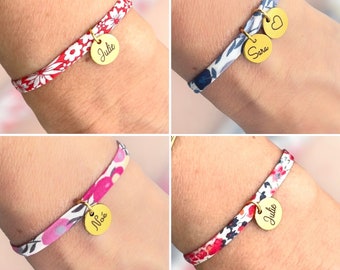 Bracelet femme, bracelet ENFANT personnalisé, cadeau anniversaire, bijou personnalisé femme, bracelet prénom, bracelet liberty