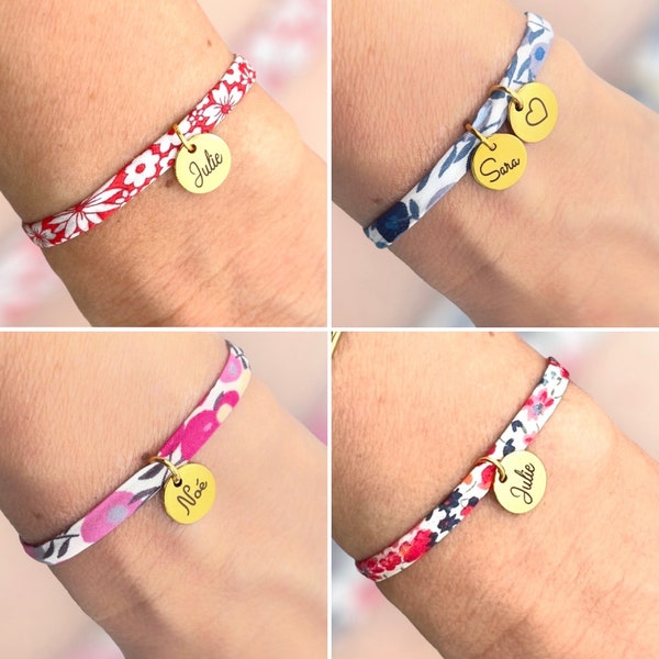 Bracelet femme, bracelet enfant personnalisé, cadeau de noel personnalisé, bijou personnalisé femme, bracelet prénom, bracelet liberty