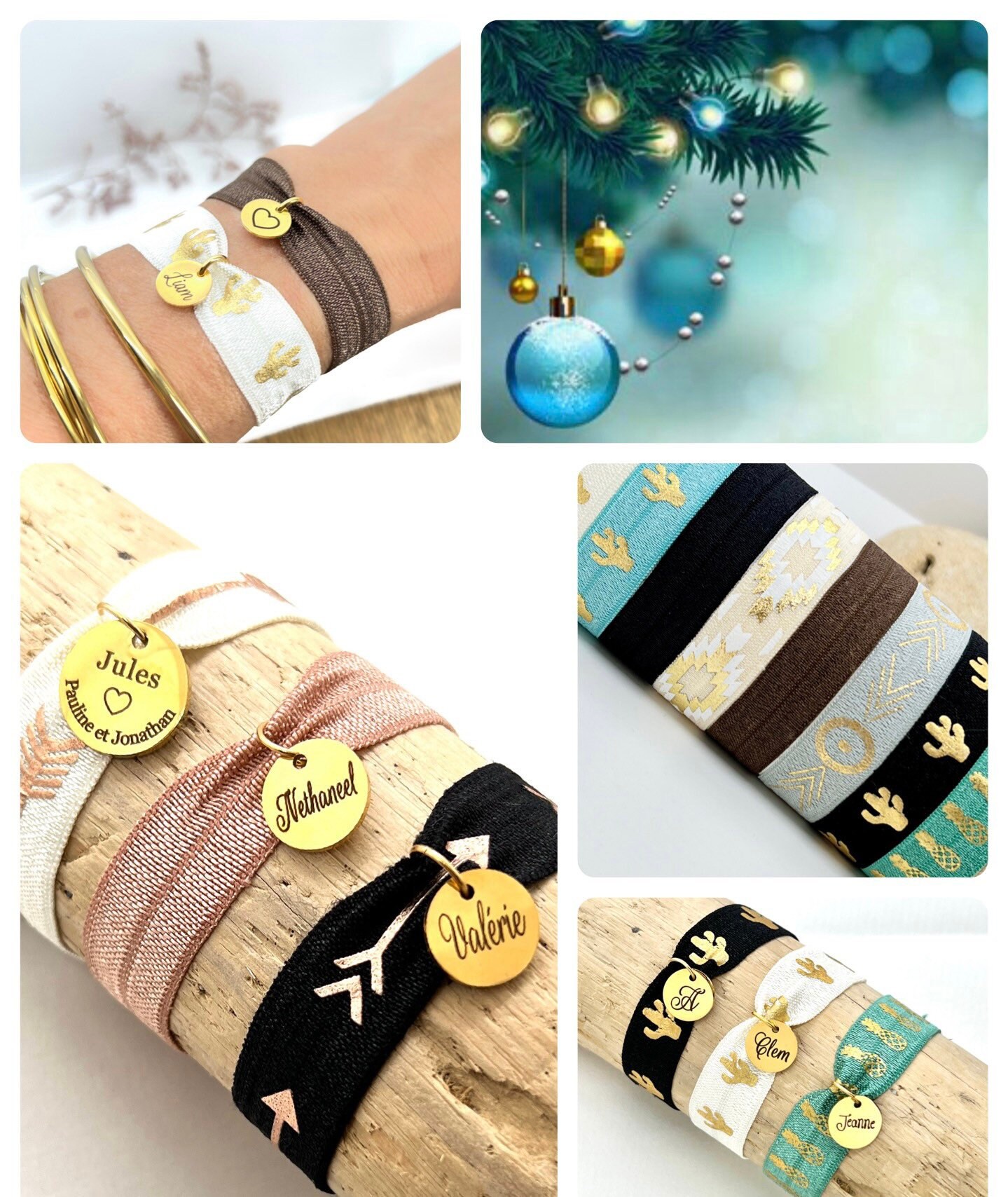 Personalized Bracelets Duo Bracelets Elastic Ribbon Etsy