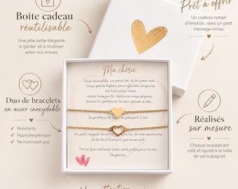 Personalized Mother-Daughter Bracelets | Engraved Bracelet Duo | Mother-Daughter Gift | Christmas Gift | Mother's Day Gift