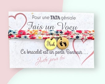 Personalized liberty cord jewelry, lucky charm bracelet, personalized Tata gift, wish bracelet for Tata, lucky charm jewelry