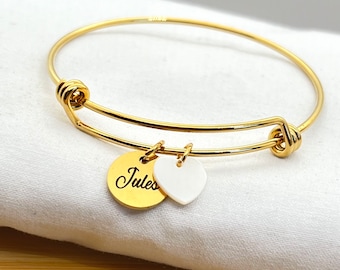 Pulseira personalizada, presente personalizado, pulseira feminina de ouro ou prata, pulseira personalizada,