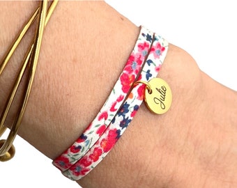 Bracciale cordone liberty personalizzato, regalo personalizzato, gioielli da donna personalizzati, gioielli per bambini, festa della mamma, braccialetto con nome, evjf