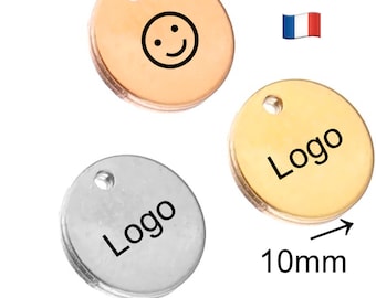 LOTTO Medaglioni da 10 mm, medaglie incise, ciondolo con logo inciso, medaglie personalizzate