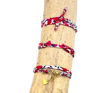 Bracciale Liberty, braccialetto in tessuto, cordone in tessuto liberty, braccialetto da donna, braccialetto per bambini, addio al nubilato, regalo testimone, braccialetto dell'amicizia immagine 3