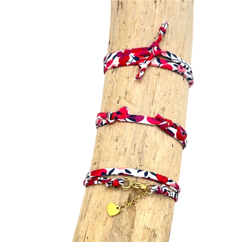 Bracciale Liberty, braccialetto in tessuto, cordone in tessuto liberty, braccialetto da donna, braccialetto per bambini, addio al nubilato, regalo testimone, braccialetto dell'amicizia immagine 3