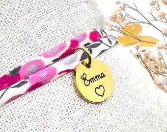 Personalized Liberty print bracelet, women's bracelet, children's jewelry to personalize with one or more medallions