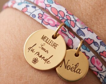 Personalized Liberty Bracelet for Women | Engraved Name Bracelet | Gift for Godmother, Mother, Nanny, Best Friend | Stainless Steel Jewelry