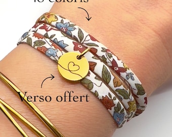 Bijou personnalisé,  Bracelet personnalisé avec chainette, Bracelet liberty, Cadeau nounou, Cadeau maitresse, mamie, cadeau anniversaire