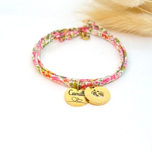 Personalized liberty cord bracelet, birth gift, godmother bracelet, personalized mom jewelry, future birth gift