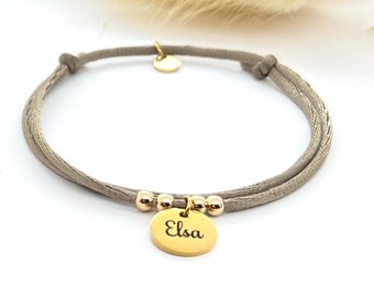 LParkin Bracciale Con Nome, Bracciali Con Nome, Idea Regalo Ragazza, Regalo Di Compleanno, Bracciale a Maglie Con Perline Di Cristallo,Alice