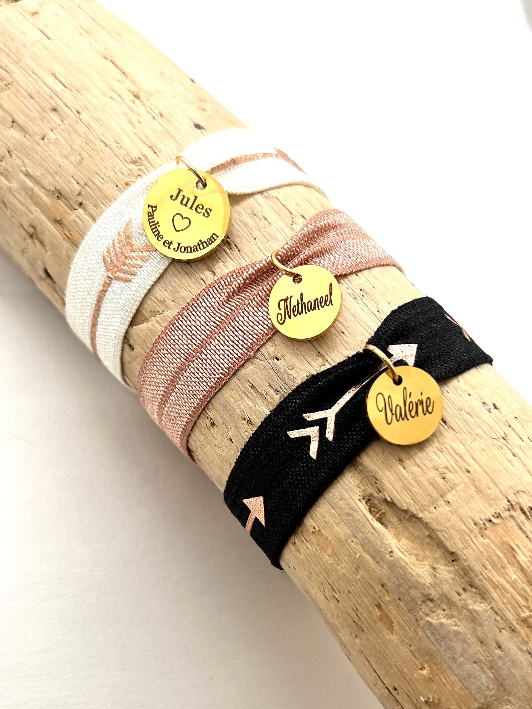 Personalized Bracelets Duo Bracelets Elastic Ribbon Etsy