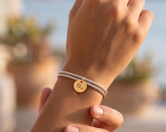 Personalized shiny cord bracelet, women's bracelet, birthday gift, personalized Christmas gift