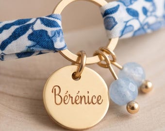 Bracelet liberty  pierres de naissance, bracelet porte bonheur personnalisé, cadeau de Noël femme, cadeau de communion