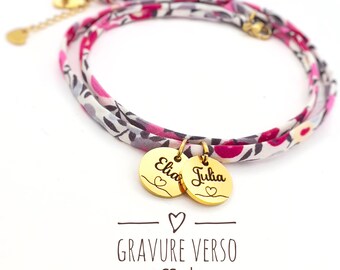 Bijou personnalisé, cadeau personnalisé bracelet liberty chainette, cadeau  personnalisé, bracelet femme, cadeau tata, cadeau nounou