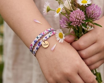 Personalized Liberty print bracelet, women's bracelet, personalized Christmas gift, engraved jewelry, aunt gift