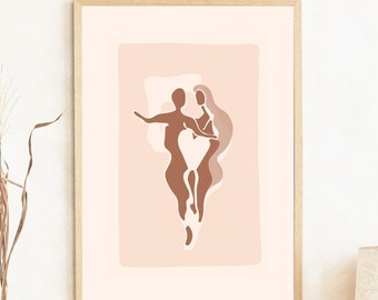 Spiritual Love Print |  Sensual Abstract Printable Wall Art |  Romantic Couple Print