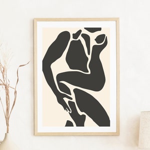 Abstract Lovers Art Print: Sensual Couple, Bohemian Decor (Digital Download)