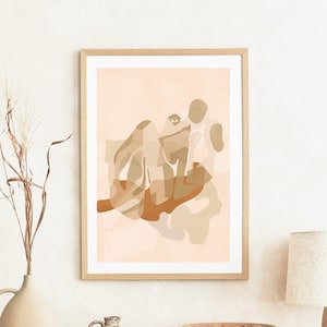 Liebespaar Kunstdruck Abstrakte Kunst | Digital Druckbare Liebende Wand-Dekor | Sinnlich Romantisches Paar Kunstwerk Schlafzimmer Kunst
