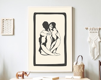 Intimate Lovers Printable Art: Sensual Romantic Couple Decor Digital Download