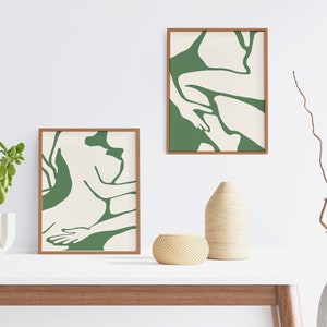 Lovers Minimalist Art Print, Set of 2
