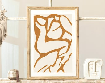 Lovers Art Print: sensueel abstract stel, romantische woondecoratie digitale download