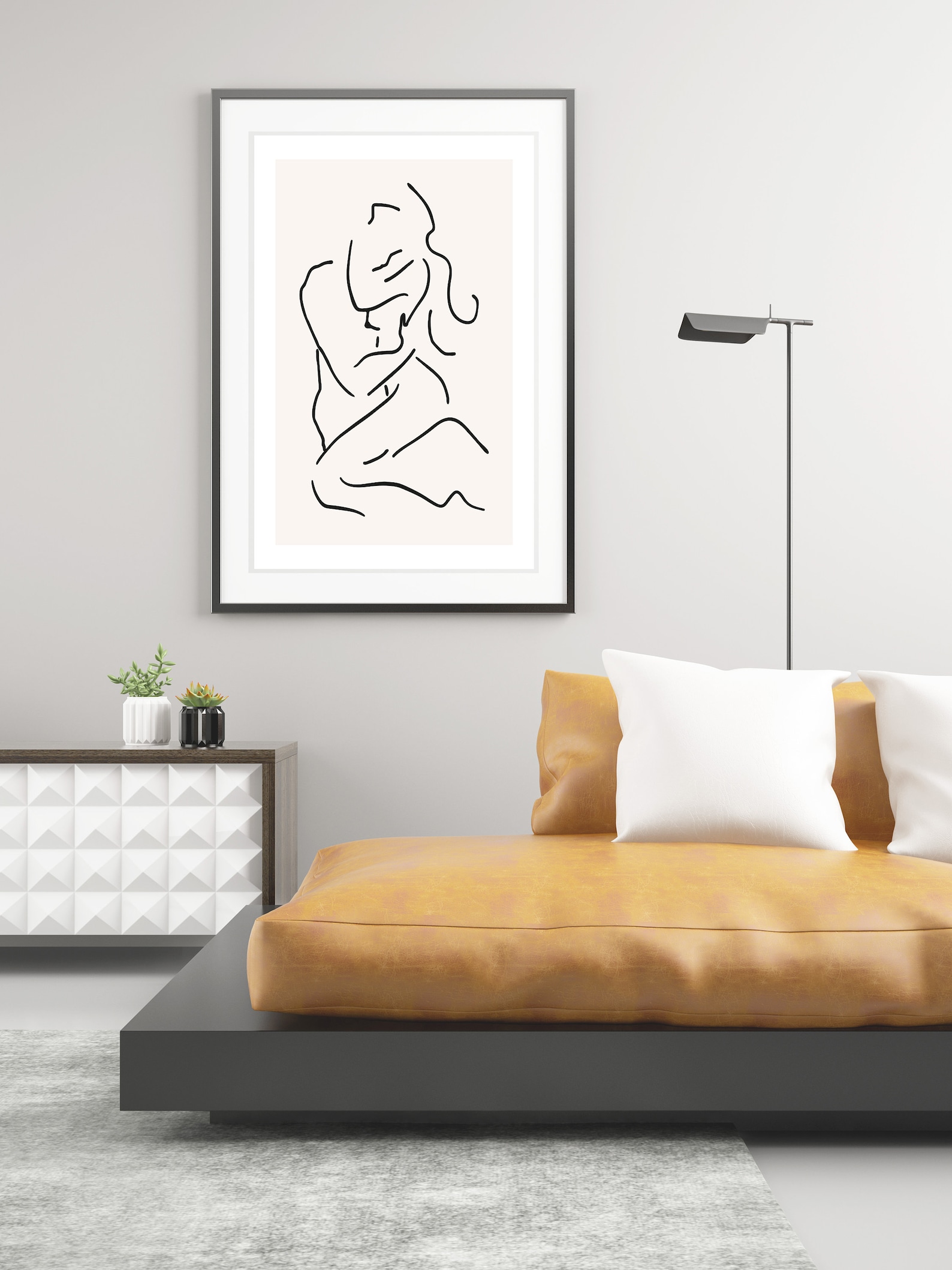 Minimalist Lovers Art Print Abstract Line Art Digital Printable Art ...