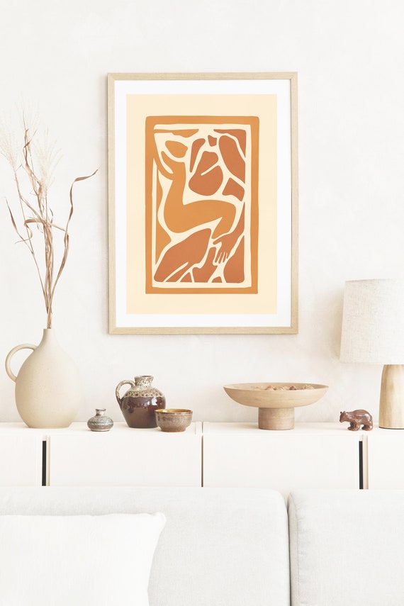 Abstract Lovers Art Print: Sensual Couple, Romantic Bedroom Decor Digital Printable