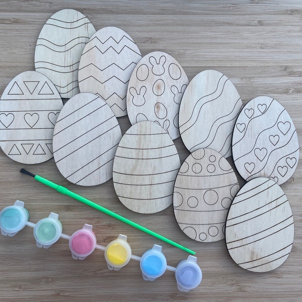 DIY Kids Wooden Easter Egg Painting Set