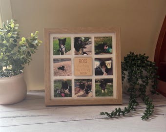 Custom Pet Photo Collage & Engraved Plaque - Personalised Pet Memorial Keepsake