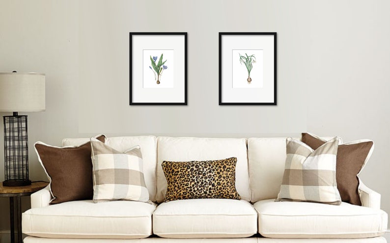 Home Decor Living Room Art Lemon Tree Galleria Flower Botanical Watercolor Prints Set of 2 Wall Art Bedroom Art