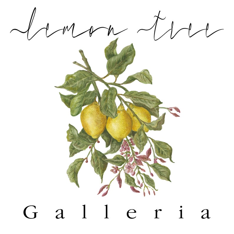 Home Decor Living Room Art Lemon Tree Galleria Flower Botanical Watercolor Prints Set of 2 Wall Art Bedroom Art